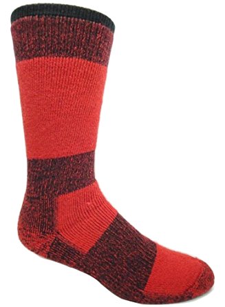 J.B. Extreme -30 Below XLR Winter Sock (2 Pairs),Large (8-12 Shoe),Red