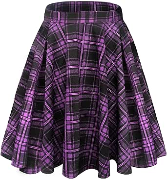 Urban CoCo Women's Basic Versatile Stretchy Flared Casual Mini Skater Skirt