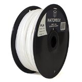 HATCHBOX 175mm White PLA 3D Printer Filament - 1kg Spool 22 lbs - Dimensional Accuracy - 005mm