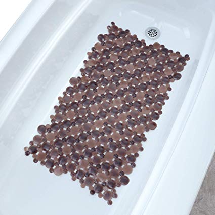 SlipX Solutions Brown Burst of Bubbles Bath Mat Provides Reliable Slip-Resistance (17" x 30", Stylish Bubble Design, Machine Washable)