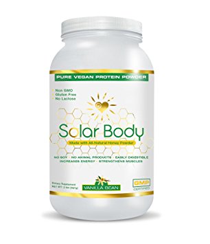Solar Body Protein Powder, Non GMO Vegan Protein, Vanilla, 2 Pounds