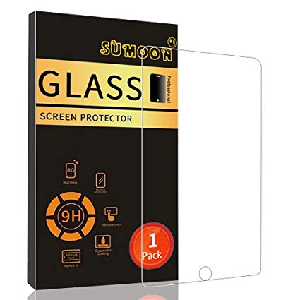 iPad 9.7 inch 2017/2018 model Screen Protector, SUMOON-[2.5D Arc Edges] [Bubble-Free] [HD-Clear] [Anti-Scratch] [Anti-Glare] [Anti-Fingerprint] Premium Tempered Glass Screen Protector (1 Pack)