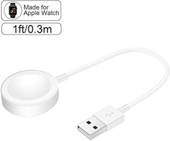 Short Magnetic Charging Cable (0.3m/1ft) Compatible with Apple Watch Series 5 4 3 2 1 Both 44mm 40mm and 42mm 38mm