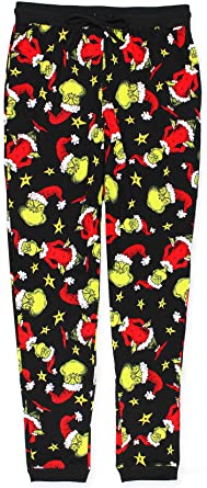 Dr. Seuss The Grinch Mens Christmas Holiday Santa Pajama Pants with Pockets