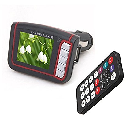 1.8" LCD Car Mp3 Mp4 Player Wireless Fm Transmitter Sd MMC Remote (Black)