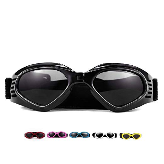 Vevins Dog Goggles Sunglasses UV Protective Foldable Pet Sunglasses Adjustable Waterproof Eyewear For Cat Dog