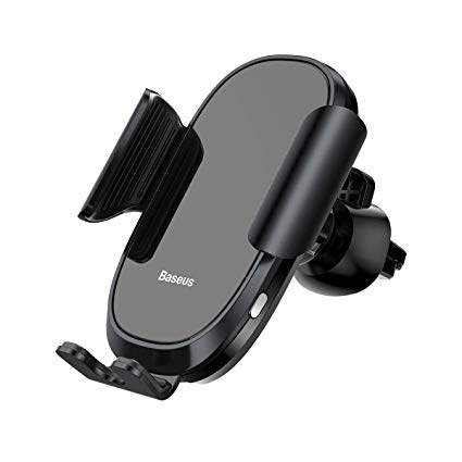 Baseus Car Phone Mount, Universal Intelligent Gravity Sensing 360°Rotation Cell Phone Holder for Car Air Vent Compatible with iPhone Xs Max R X 8 7 Galaxy S9 and Other Phone 4.7-6.5 inch (Black)