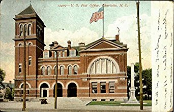 U. S. Post Office Charlotte, North Carolina Original Vintage Postcard
