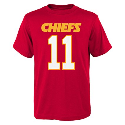 NFL Kansas City Chiefs Youth Short Sleeve Name and Number Tee, Youth X-Large (14/16), Red