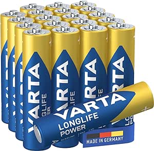 VARTA Longlife Power Batterie AAA Micro LR03 (pacco da 20) Batteria alcalina - Made in Germany - Ideali per giocattoli, torce, controller e altri dispositivi a batteria