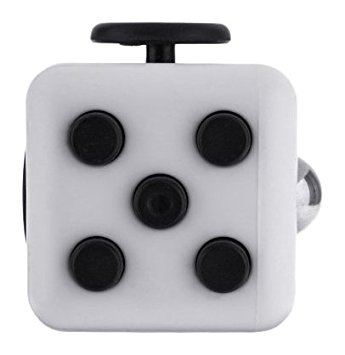 Omaky Fidget Cube Relieves Stress and Anxiety for Children and Adults, White/Black