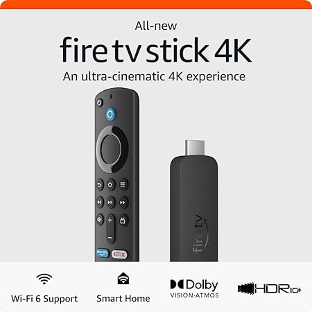 All-new Amazon Fire TV Stick 4K streaming device | supports Wi-Fi 6, Dolby Vision/Atmos, HDR10