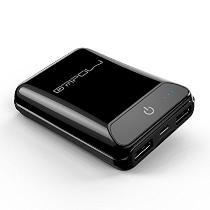 Oripow Spark E3 10050mAh Portable Charger, One of the Smallest and Lightest 10050mAh Power Banks(in Credit Card Size), Compact External Battery with Two USB Outputs for iPhone, Samsung Galaxy and More