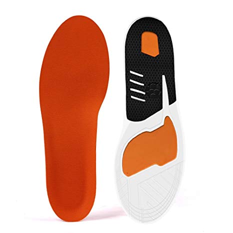 Plantar Fasciitis Inserts, Hallux Rigidus Orthotic Shoes Insoles for Men & Women, Full Length Sports Insoles with Cushioning Arch Support for Plantar Running, Hiking, Foot Pain, Flat Feet (Men 7.5-10)
