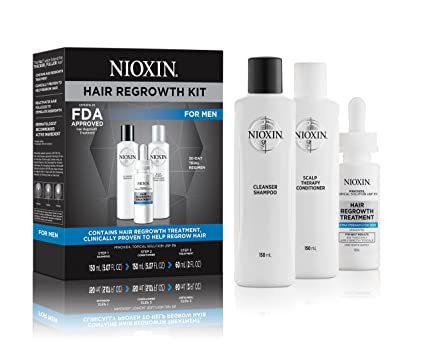 Nioxin Hair Regrowth Kit for Men | Shampoo, Conditioner and 5% Minoxidil Treatment | 1 to 3 Month Supply