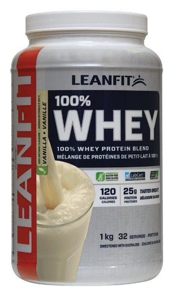 Leanfit 100% Whey Protein, Natural Vanilla Flavour, 1Kg