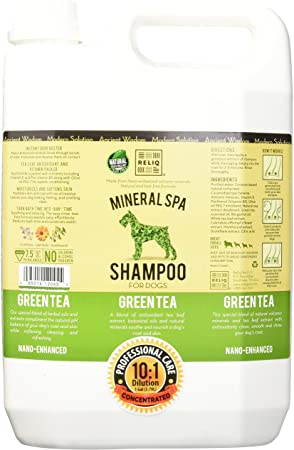 RELIQ Mineral SPA Shampoo for Dogs, 1-Gallon, Green Tea
