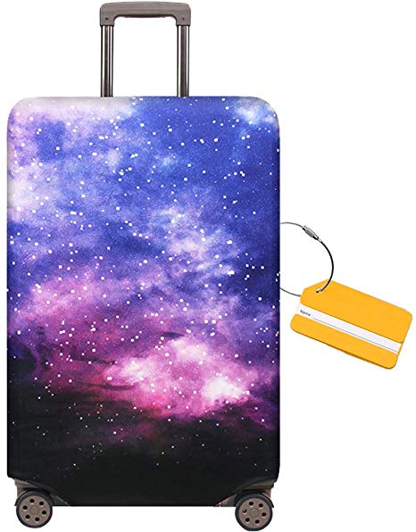 OrgaWise Luggage Covers Travel Luggage Cover Spandex Travel Luggage Cover Suitcase Protector Fits 22''-28'' Inch Luggage case  luggage tag (Starry Sky, XL)