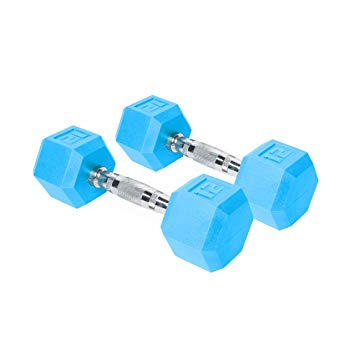 CAP Barbell Color Coated Hex Dumbbell Weights with Contoured Chrome Handle