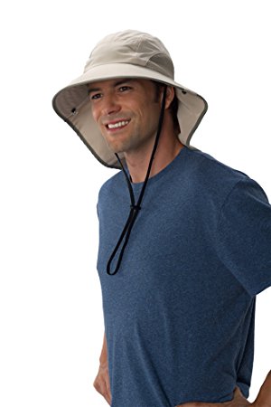 Sun Protection Zone Unisex Lightweight Adjustable Outdoor Floppy Sun Hat (100 SPF, UPF 50 ) - Khaki with Olive Trim