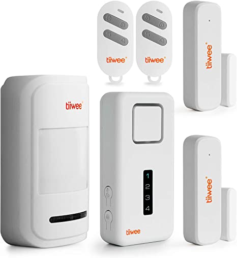 tiiwee Home Alarm System Wireless Kit X1 XLPIR - Complete DIY Alarm System with X1 Siren, 1 Motion Detector, 2 Door Window Sensors and 2 Remote Controls - Batteries Included - 2 Year Warranty