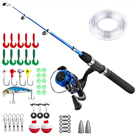 Kids Fishing Pole,Light and Portable Telescopic Fishing Rod and Reel Combos for Youth Fishing by PLUSINNO