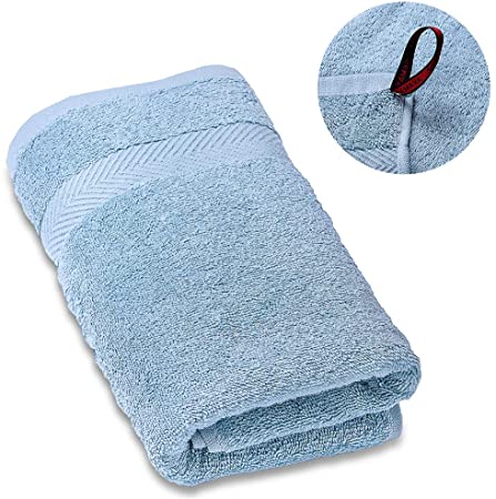 SEMAXE Soft Cotton Hand Towels and Fade-Resistant Towel, Light Blue, 16" x 27"