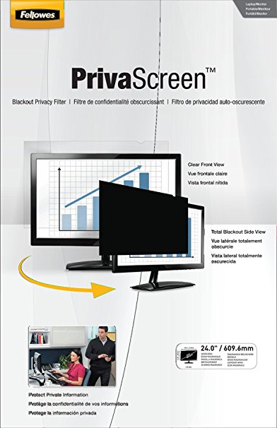 Fellowes PrivaScreen Privacy Filter for 24.0 Inch Widescreen Monitors 16:10 (4801601)
