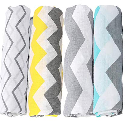 Dorada Baby Swaddle Blanket 4 Pack Boutique Muslin Blankets Baby Receiving Swaddles-sea
