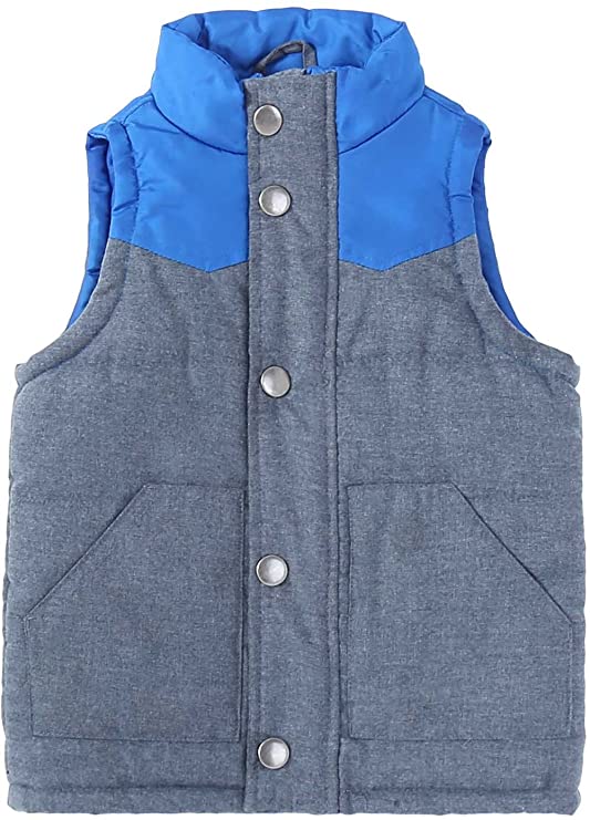 Bienzoe Kids Zip Quilted Sleeveless Warm Cotton-Padded Puff Vest