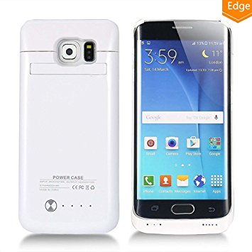 COOLEAD 4200mAh External Power Bank Battery Charger Case with Stand for Samsung Galaxy S6 Edge(White)