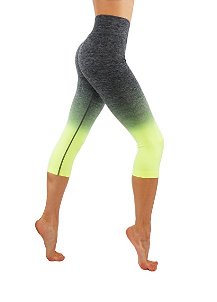 CodeFit Yoga Power Flex Dry-Fit Pants Workout Printed Leggings Ombte Print
