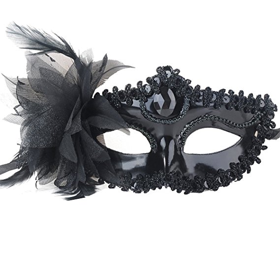 Coxeer Feather Masquerade Masks Venetian Halloween Party Costumes