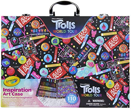 Crayola Trolls World Tour Inspiration Art Case, Over 110 Pieces, Art Set, Gifts for Kids, Age 5, 6, 7, 8