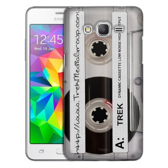 Samsung Grand Prime Case, Slim Snap On Cover Retro Clear Cassette Tape Clear Case