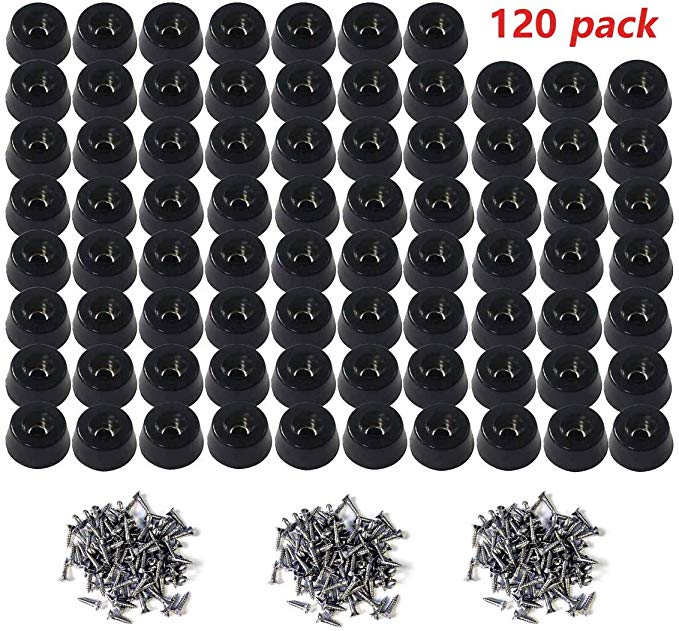 120 Pieces Soft Cutting Board Rubber Feet with 304 Stainless Steel Screws, 0.31 x 0.59 (HD), Soft, Not Slip, Non Marking, Anti-Skid, Fine Grips for Furniture, Electronics and Appliances
