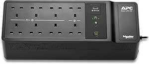 APC UPS for Home, 500VA UPS Battery Backup with AVR, 8x British BS1363A outlets (1) USB Charger Port, Back-UPS Uninterruptible Power Supply BE500G2-GR