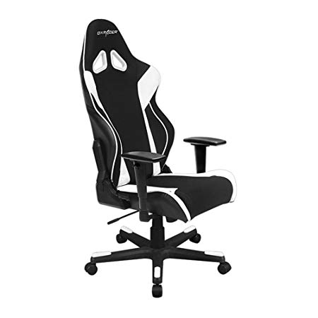 DXRacer Racing Series DOH/RW106/NW Racing Bucket Seat Office Chair Gaming Chair Automotive Racing Seat Computer Chair Esports Chair Executive Chair Furniture with Pillows (Black/White)