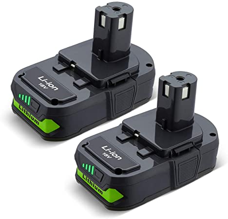 18V 3.0Ah Replacement Battery Compatible with Ryobi 18V Lithium Battery P102 P103 P105 P107 P108 P109 Ryobi ONE  Cordless Tool, 2 Pack