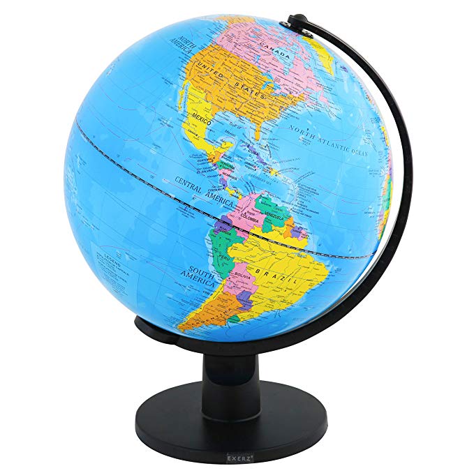 Exerz XL 30CM Educational Swivel Globe - Diameter 30cm