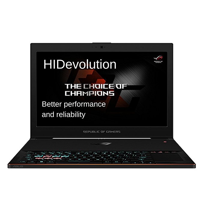 HIDevolution Asus ROG Zephyrus GX501VS 15.6 inch Gaming Laptop | 2.8 GHz i7-7700HQ, GTX 1070 Max-Q 8GB, 16GB DDR4/2400MHz, PCIe 512GB SSD | Authorized Performance Upgrades & Warranty