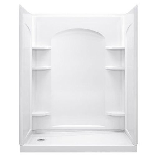 STERLING 72232100-0 Ensemble 60-Inch x 1-1/4-Inch x 72-1/2-Inch Direct-to-Stud Shower Wall in White, 1-Piece