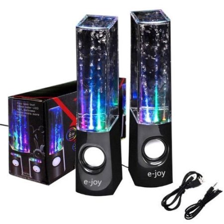 e-Joy Black Water Dancing Speaker and Dancing Water Speakers Music Box Speakers for PC Laptop MP3 MP4 Cell Phone iPhone 6 iPhone 6s  iPod iTouch Samsung S2 S3 S4 S5 Kindle Blackberry Q10 Z10 Desktop Computer and All 35mm Audio Player