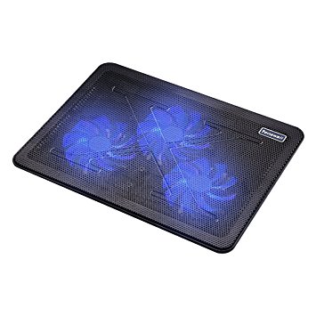 Laptop Cooling Pad Tenswall 15"-17" Laptop cooler Notebook Mattress Cooling Fan Double USB Port With Triple 110mm Blue LED Fans