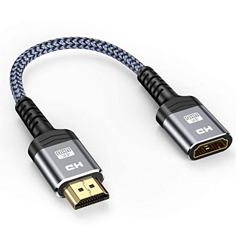 HDMI Extension Cable 0.5m,4K hdmi male to Female cable, Can connect HDMI 2.0/1.4 cable, 4K UHD@60Hz high speed 18Gbps 3D,Audio Return Compatible for Fire/Roku,TV Stick, Blu-Ray,PS3/PS4, Plug &play