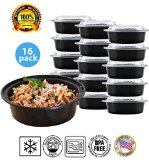 Round Plastic Meal Preparation Container  Food Saver with Clear Lid Microwave and Dishwasher Safe 24 ounce 16 pack