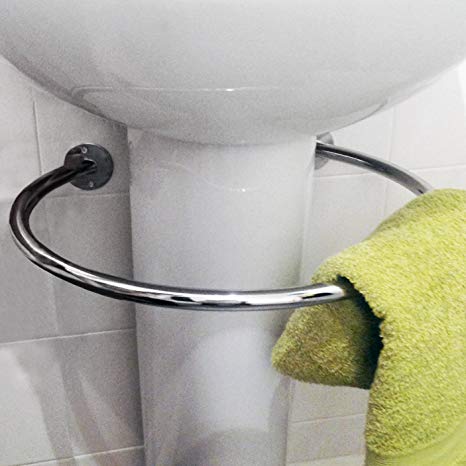 WATSONS LOOP - Chromed Steel Circular Under Sink Towel Rail - Silver