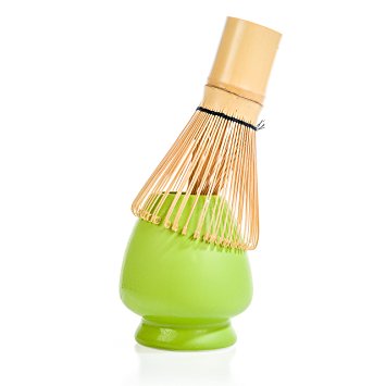 Tealyra - Matcha Whisk (Chasen) 100 Prong - With Ceramic Stand Holder for Bamboo Matcha Chasen - Best Japanese Matcha Tea Set Accessories - 2 Piece Matcha Tea Set