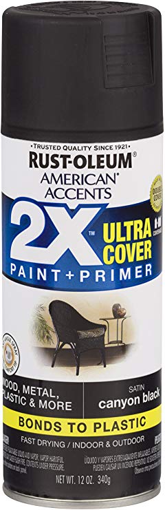 Rust-Oleum 327916 American Accents Spray Paint, 12 oz, Satin Canyon Black