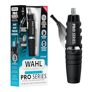 Wahl DualTech® Pro Series® 2 in 1 Lithium Dual Sided Eyebrow Trimmer and Nose Hair Trimmer for Men – Model 3025698